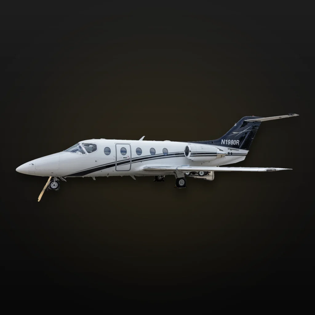 Hawker 400XP light jet, side profile